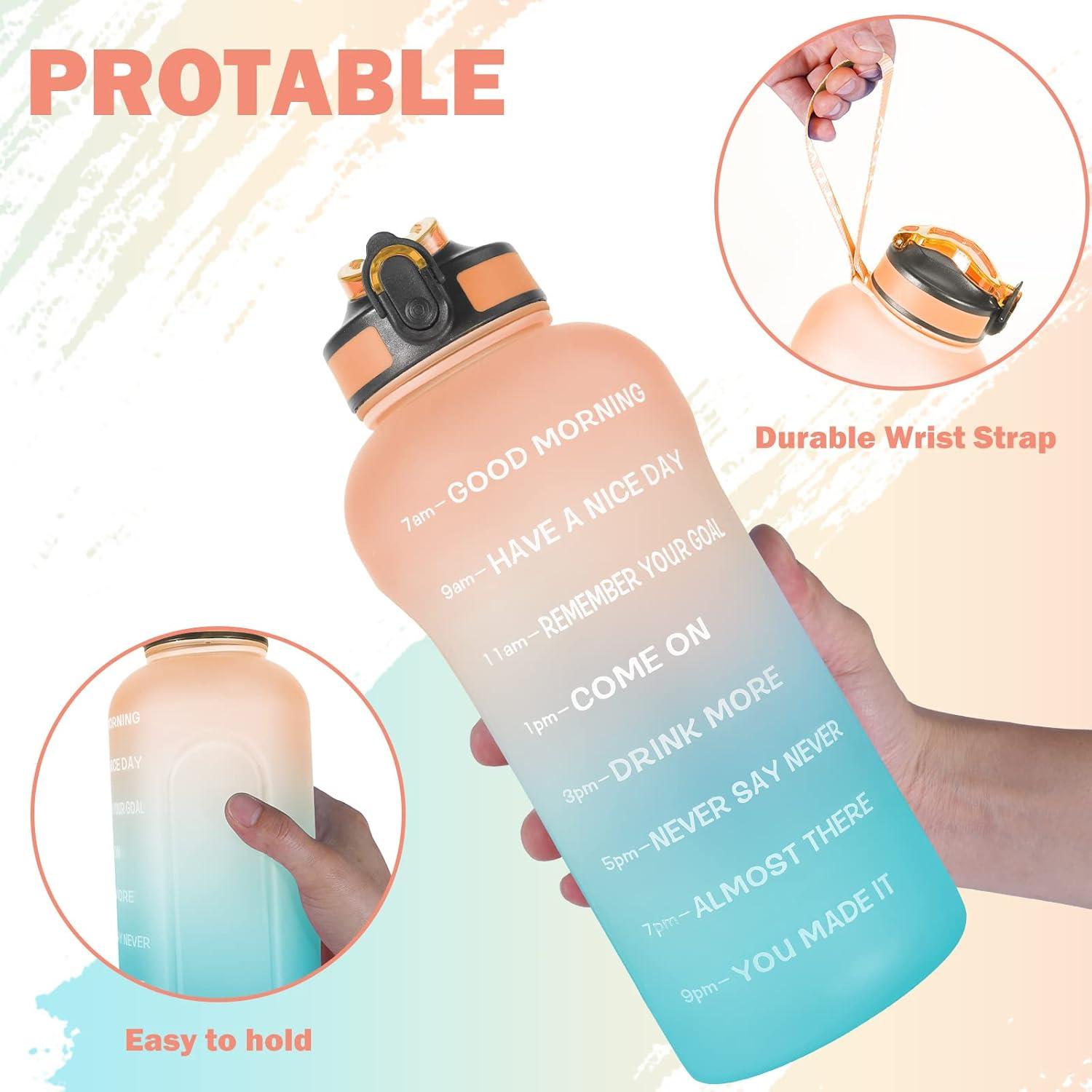 ETDW 2L Water Bottle with Straw - BPA-Free Tritan Time Markings Leak-Proof  Sports Bottle in Orange & Green for Fitness | Buy Now with Express  International Delivery | GoSupps.com