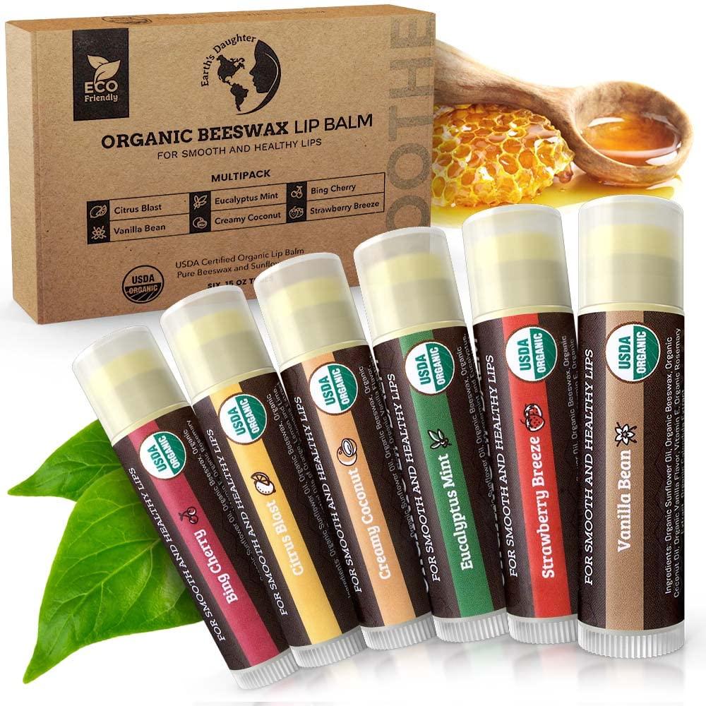 USDA Organic Lip Balm 4-Pack – Citrus Blast Flavor with Beeswax, Cocon –  EarthsDaughter