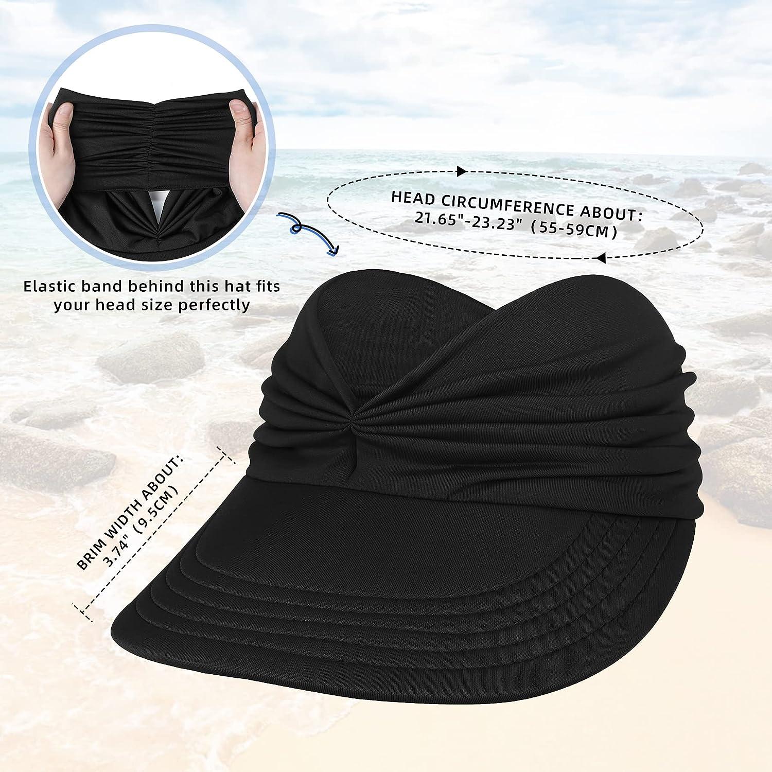 Zando Women's Wide Brim Sun Visor Hat UV Protection Summer Beach