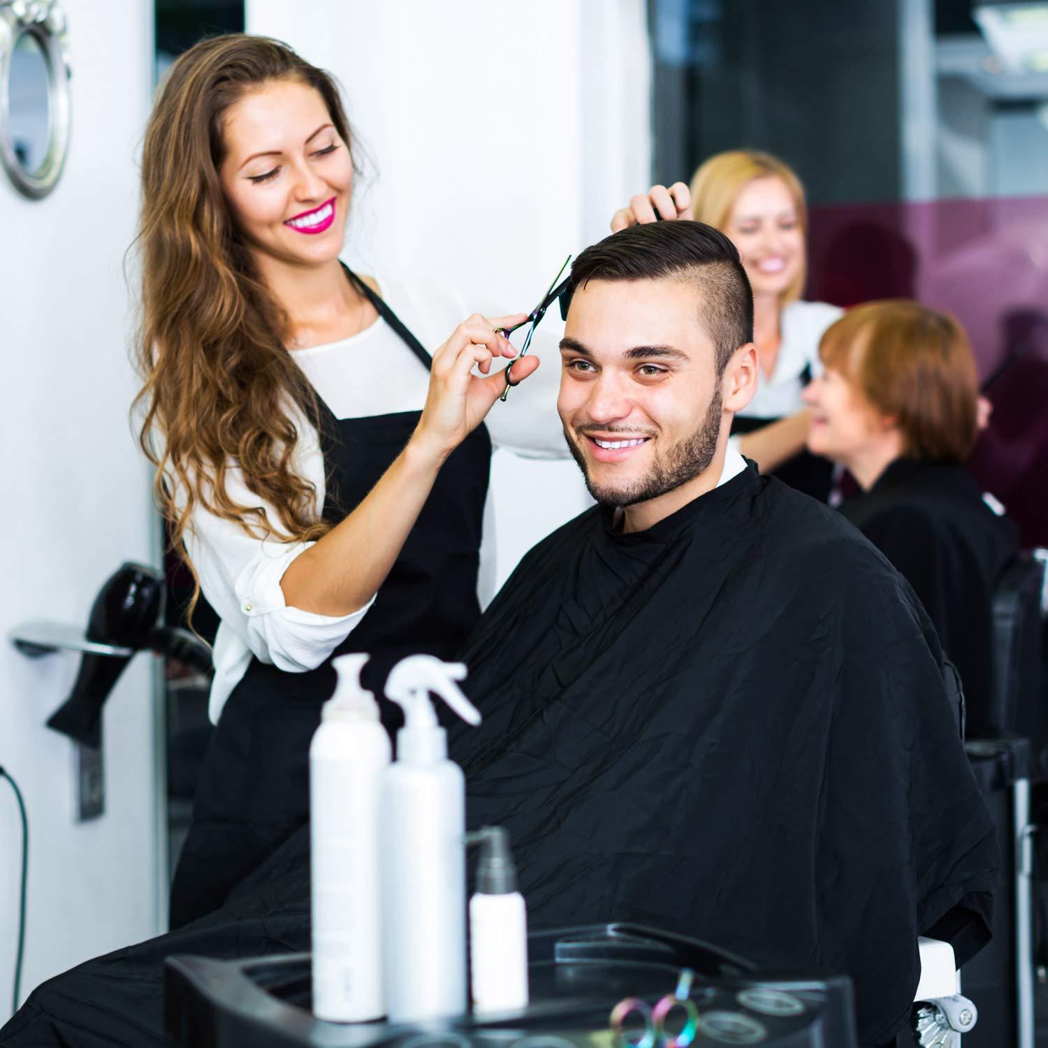 Barber and hair stylist Salon Barbershop cape Black White