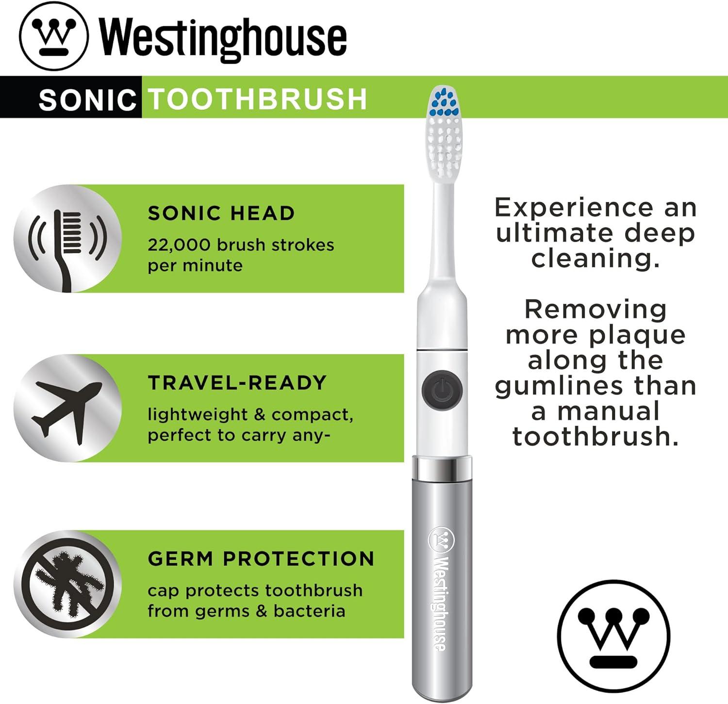 Westinghouse Electric Toothbrush Multipack with 6 Brush Heads Sonic