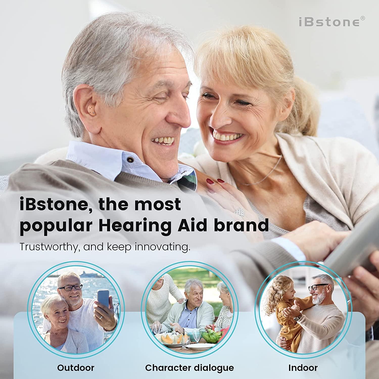 iBstone Rechargeable Hearing Aid, Mini CompletelyinCanal Hearing Amplifier for Seniors with