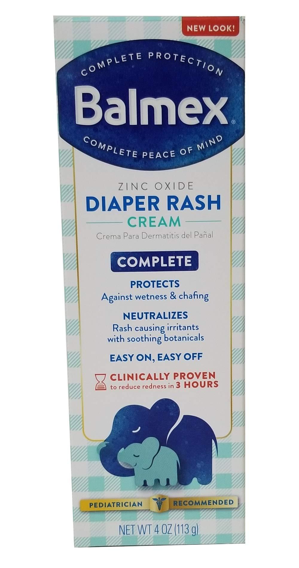 Balmex Diaper Rash Cream With Zinc Oxeie & Vitamin E 4 Oz/ 2 Pack
