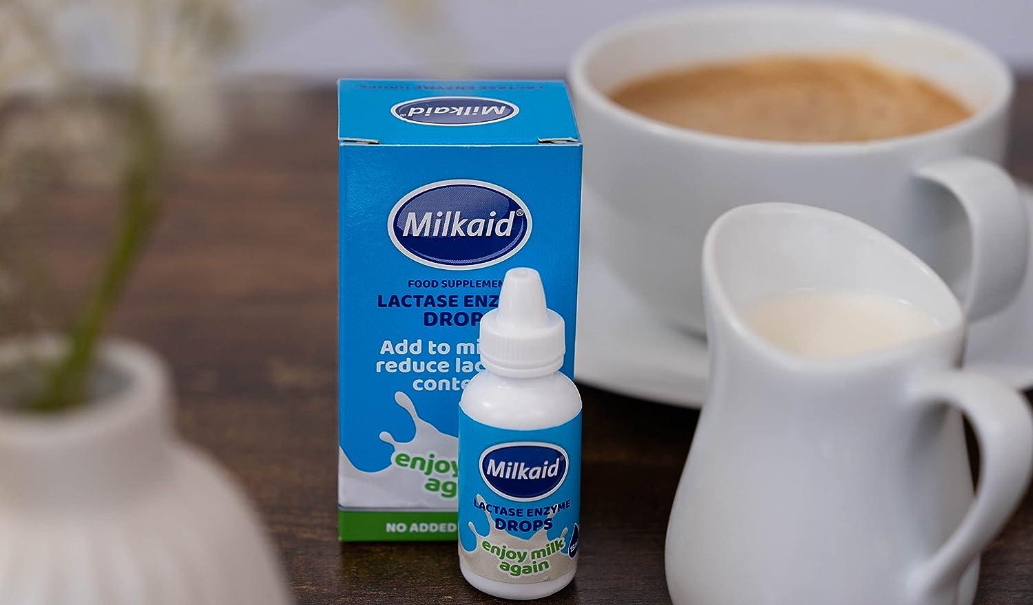 Milkaid Lactase Enzyme Drops & Milkaid Tablets for Lactose Intolerance