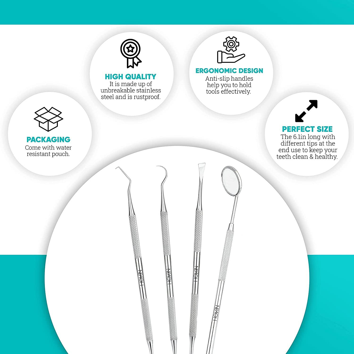 Dental Tools HOKIN Plaque Remover Teeth Cleaning Tool 4 Pcs Dental Care