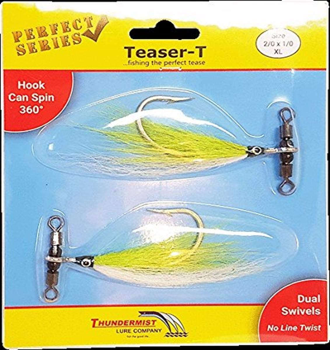 Thundermist Lure Company TSR-2/0X1/0-CW Teaser-T Fishing Terminal Tackle,  Chartreuse