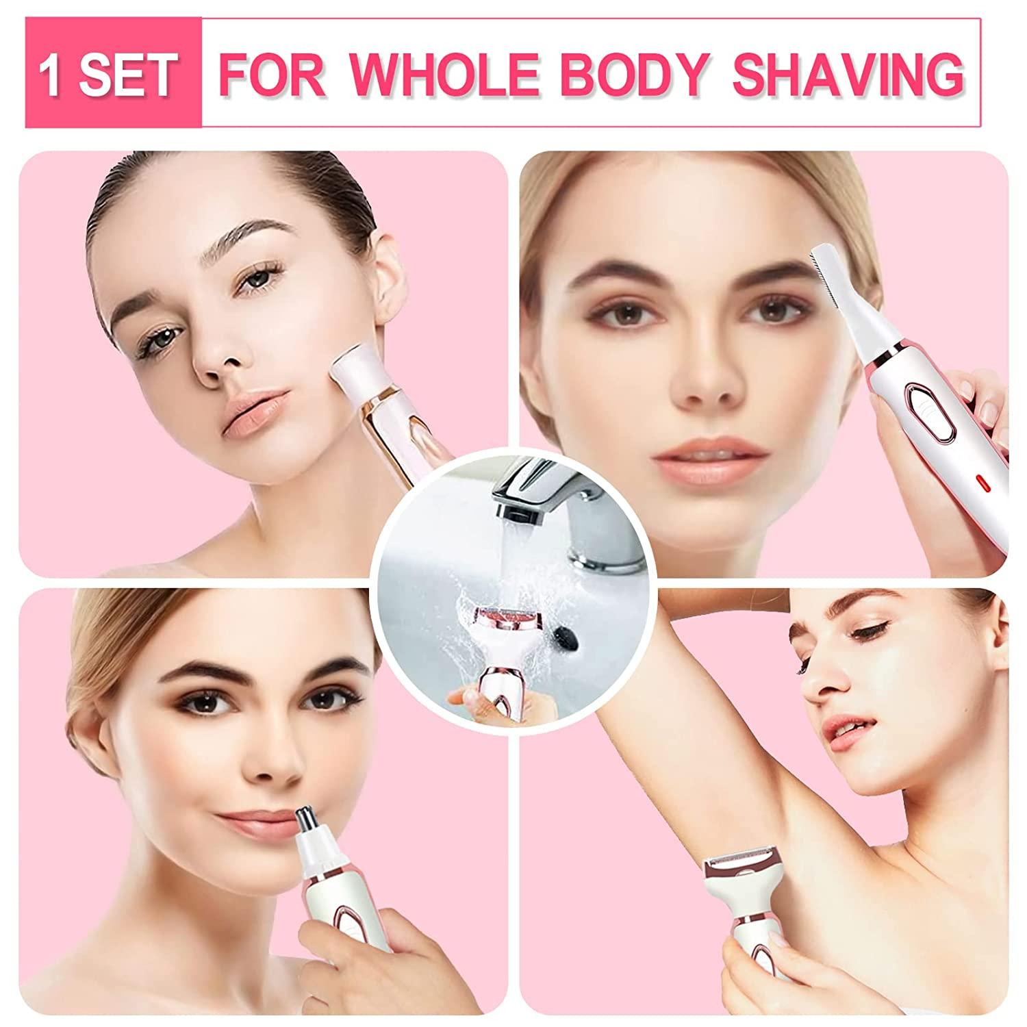 Electric Lady Shaver, Women Razors for Shaving Cordless 4in1 Shaver for Women Face, Legs and