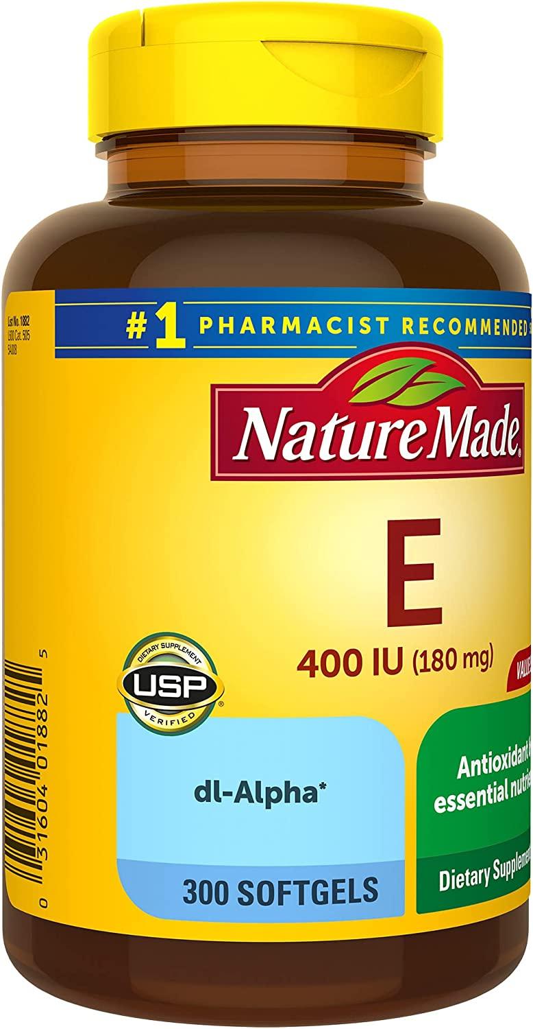 Nature Made Vitamin E 180 mg (400 IU) dlAlpha, Dietary Supplement for
