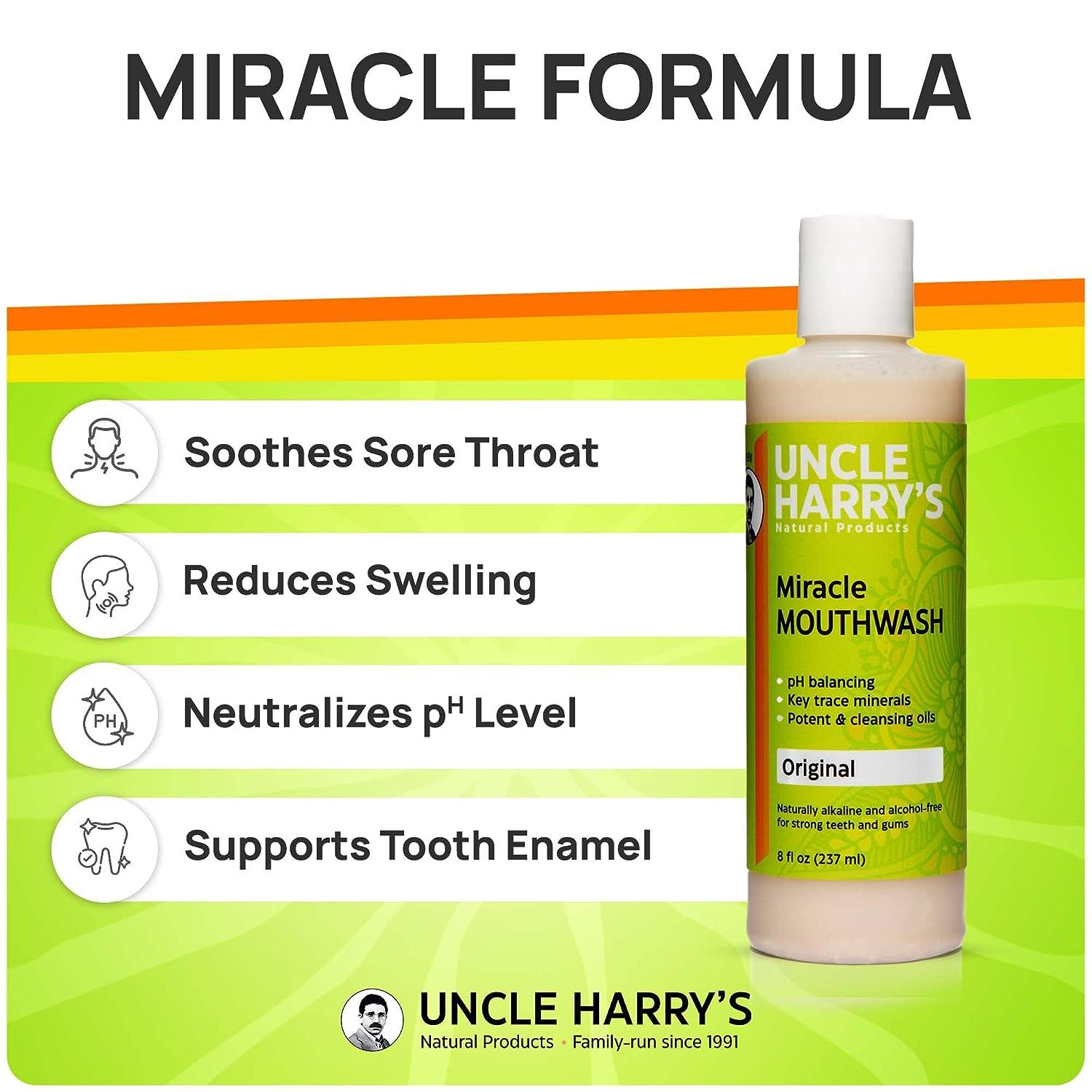 Uncle Harry's Natural Alkalizing Miracle Mouthwash pH Balanced Oral
