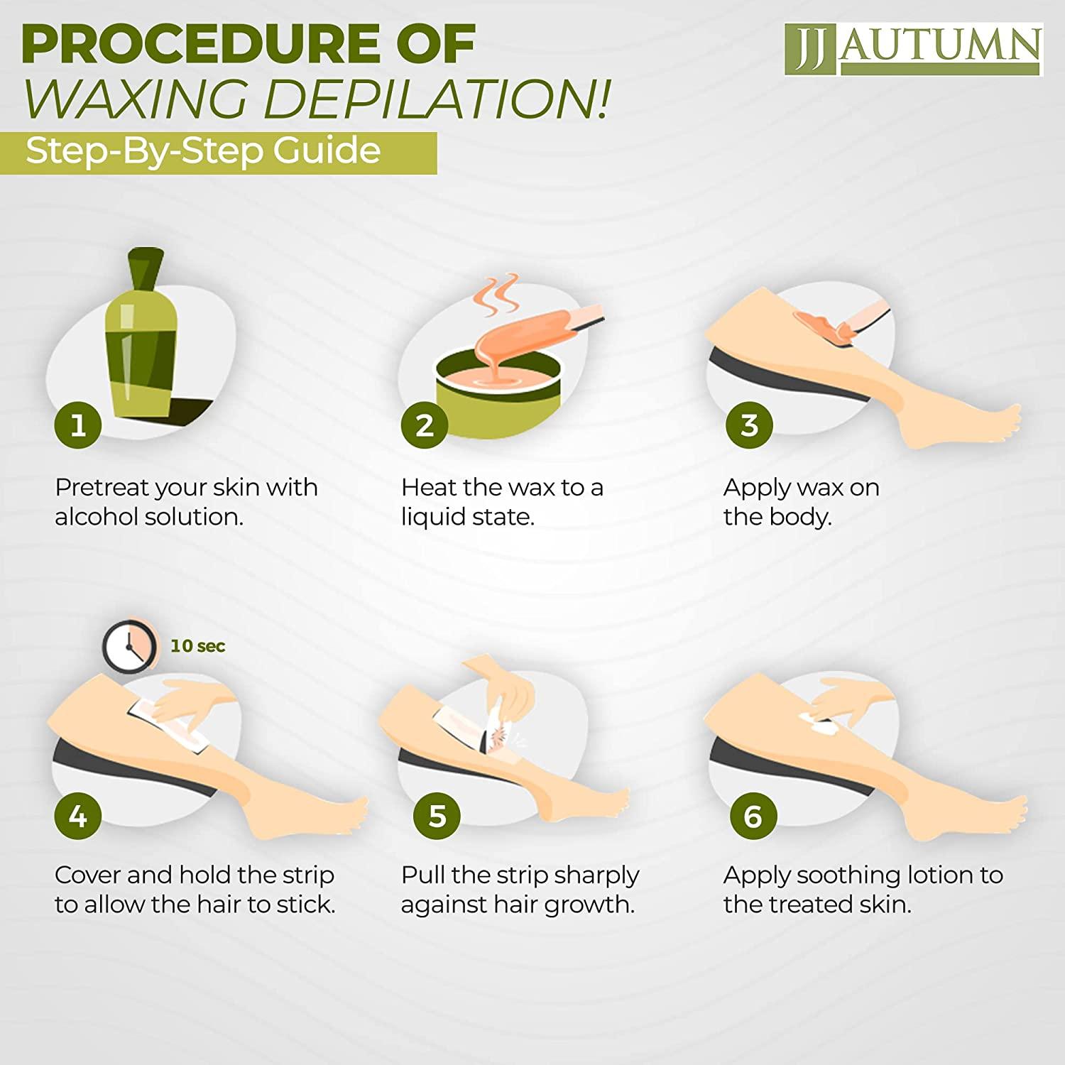 JJ Autumn 100 Cotton Wax Strips for Face, Body, and Eyebrows Precut