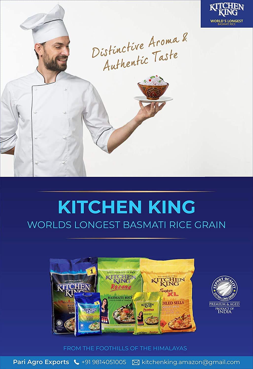 Kitchen King Basmati Rice World's Longest Rice NONGMO Aged Rice