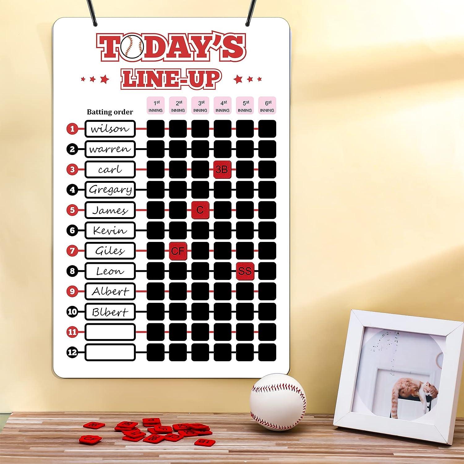 Pelopy 12 x 18 Inches Dugout Board for Lineup Dry Erase Baseball Line