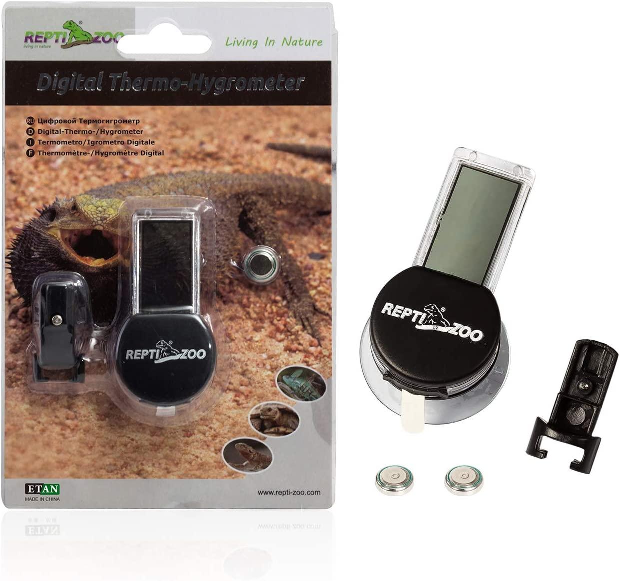REPTI ZOO 2 Pack Digital Reptile Terrarium Thermometer Hygrometer Pet