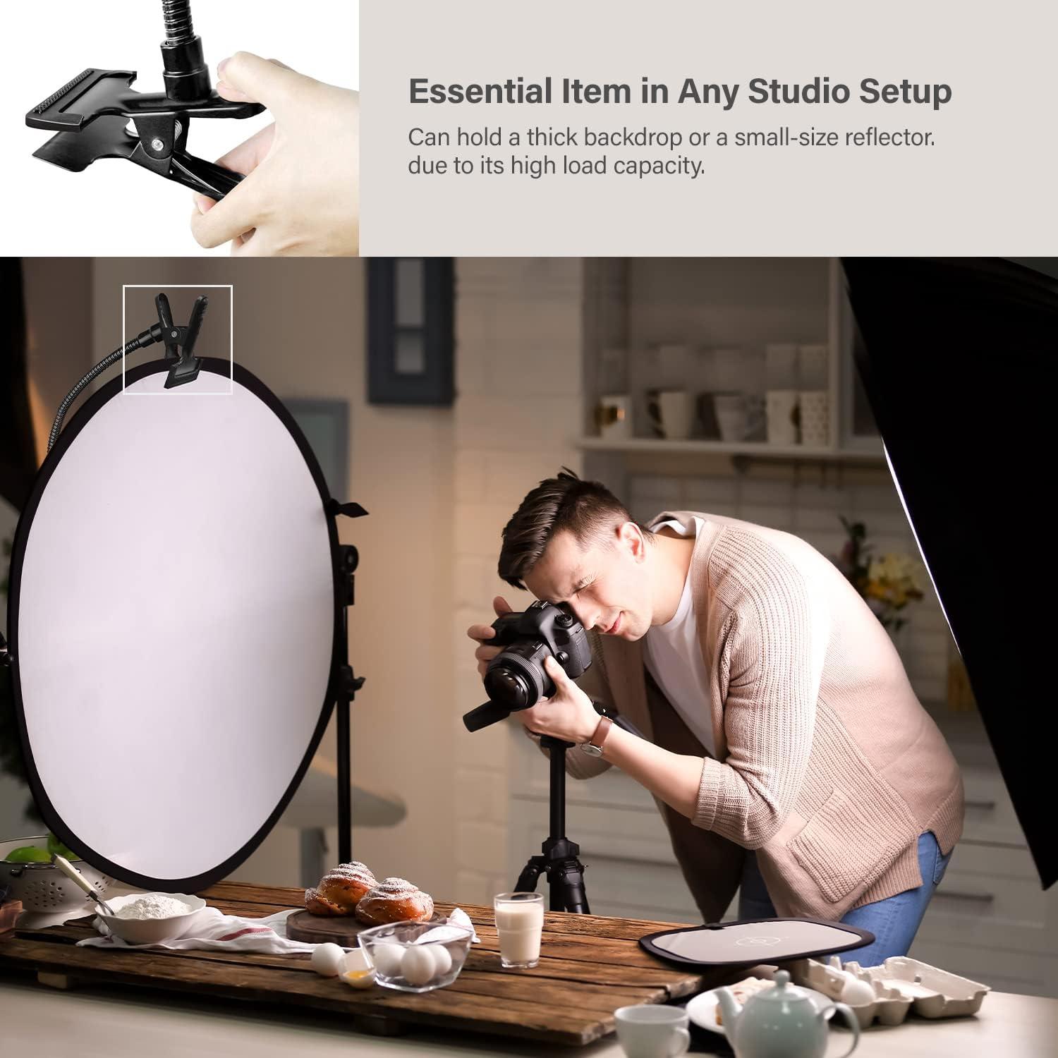 LimoStudio Photography Lighting Stand Flash Magic Clamps with Flex Arm, Gooseneck Mount, AGG1160