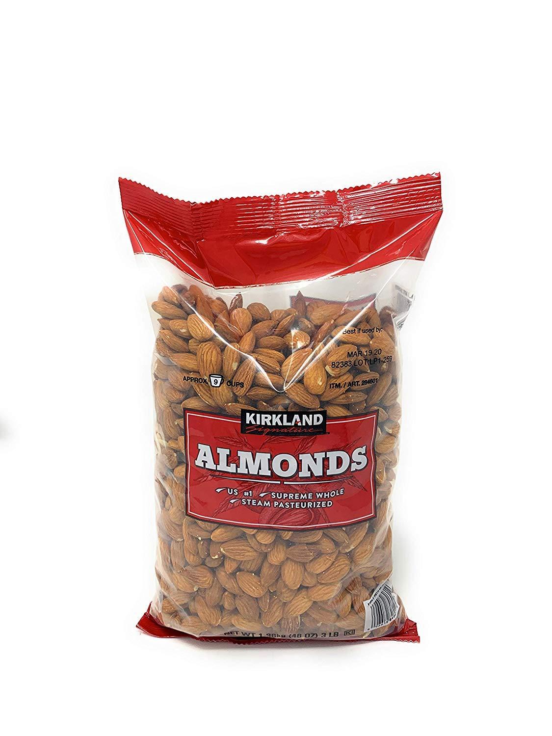 Kirkland Signature Nuts, Almonds, 48 Ounce Almonds 3 Pound (Pack of 1)