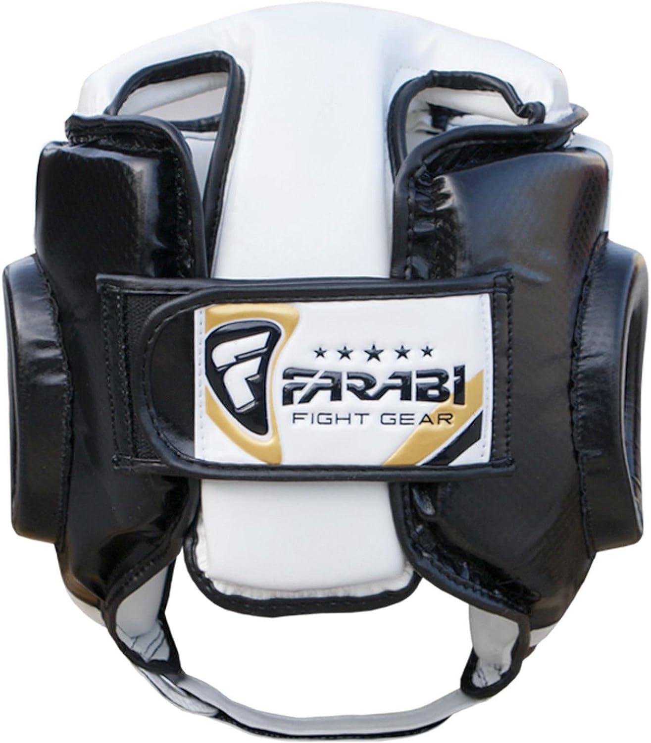 Farabi Sports Casque Boxe with Adjustable Strap, Casque MMA Open Face  Protection Casque de Boxe MMA, Muay Thai, Sparring, Arts Martiaux, Karaté,  Casques Boxe (XS (Junior), White/Red) : : Sports et Loisirs