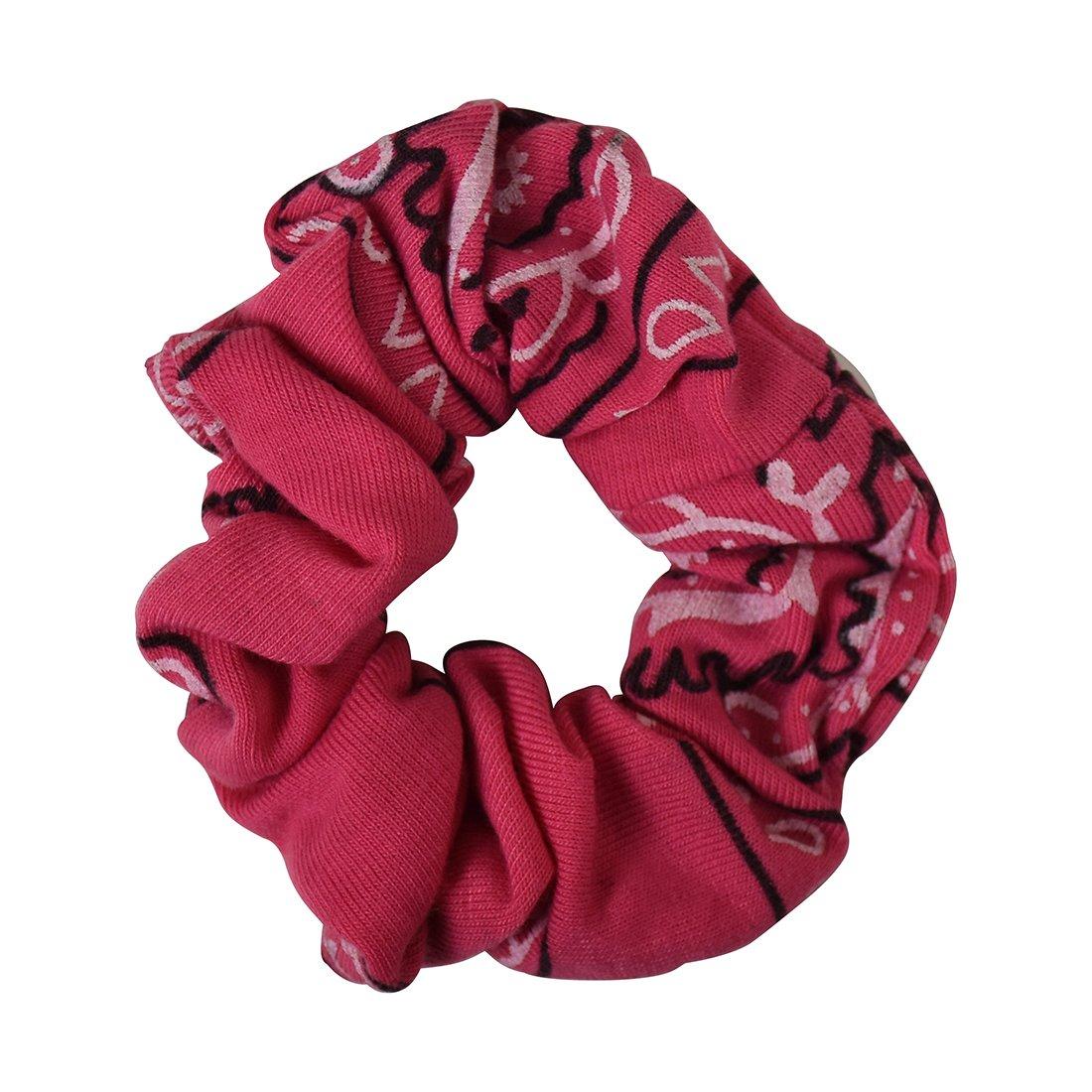 Hot Pink Cotton Bandana Scrunchies Set of Hair Bobbles for