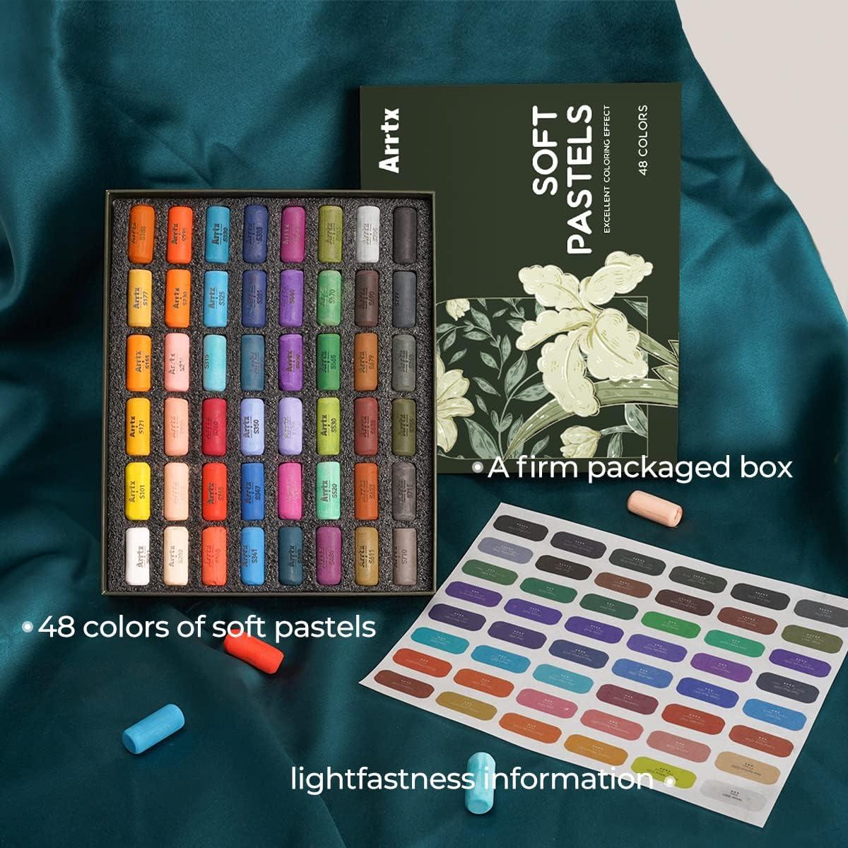 Arrtx Soft Pastels Art Supplies 48 Assorted Colors Chalk Pastels Creamy  Soft and High Adhesion for Artist Beginners Traditional Art Creation  Backgrounds for Adult Coloring Drawing Media Crafting