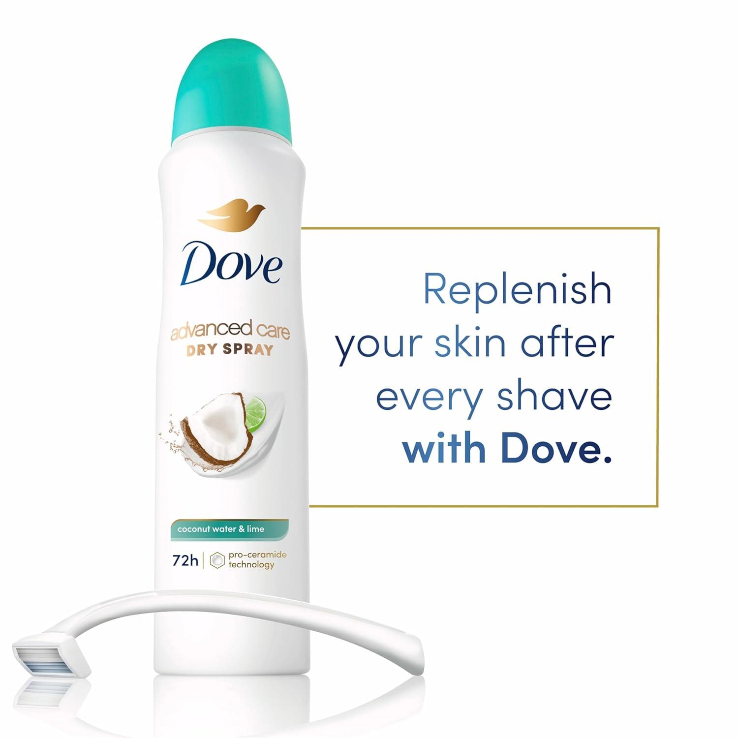 Dove Antiperspirant Deodorant Dry Spray Coconut Water Lime 3ct