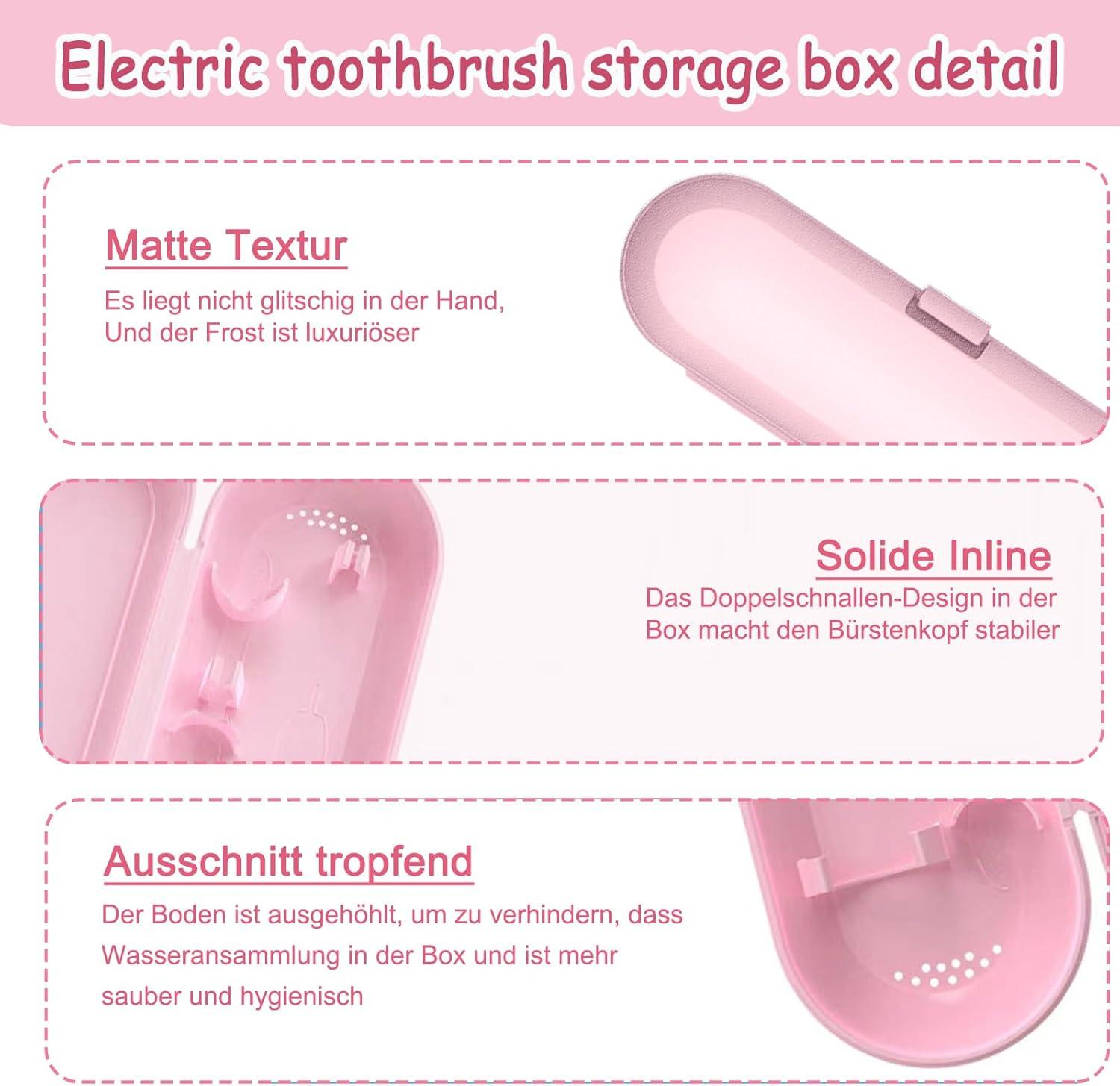 Electric Toothbrush Travel Case, Pack Of 4 Electric Toothbrush Box, Electric Toothbrush Case, Travel Case, Electric Toothbrush For Travel, Outdoor, Camping, School, 4 Colours, 21.5 X 8.0 X 4.5 Cm