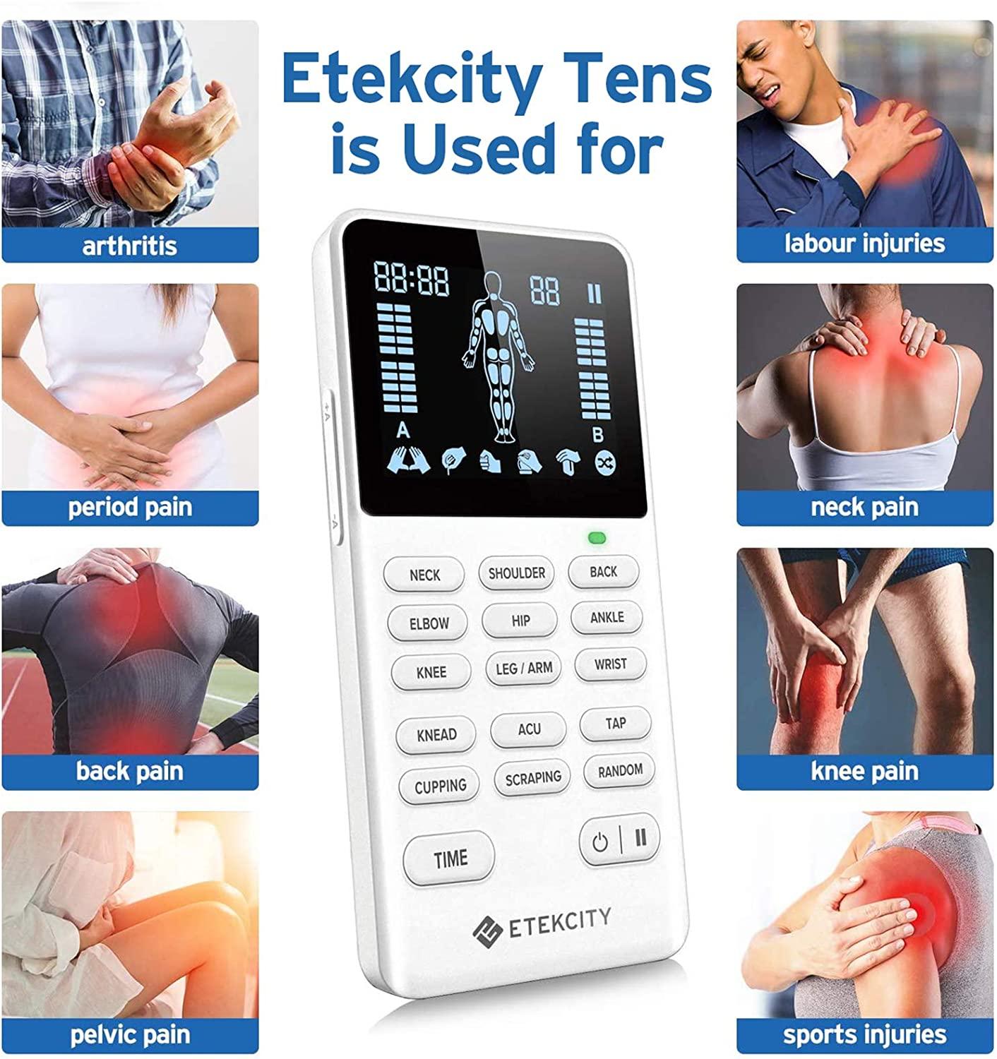 Easy@Home Wireless Rechargeable TENS Unit, FSA Eligible Muscle Stimulator  and Pain Relief TENS Pulse Massager - FDA Cleared for OTC Cleared Pain