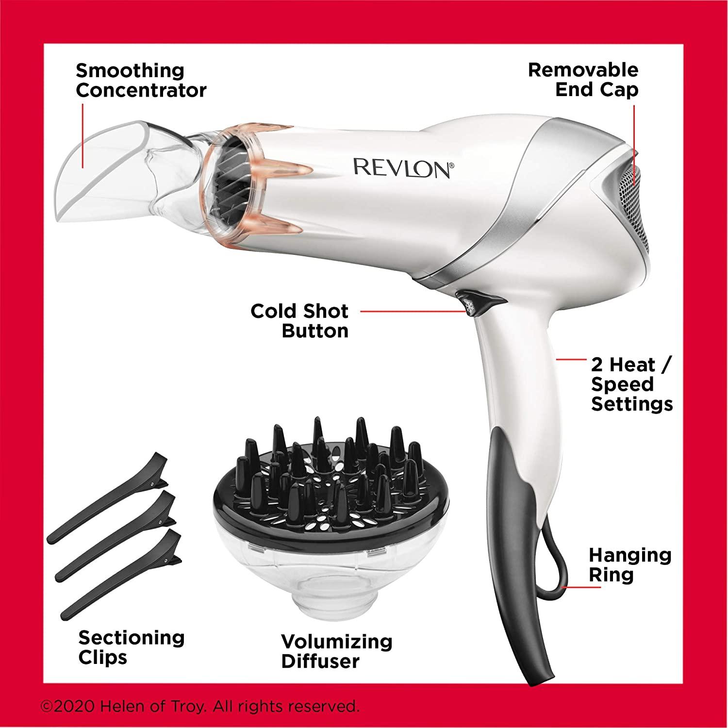REVLON Infrared Hair Dryer 1875 Watts of Maximum Shine, Softness and