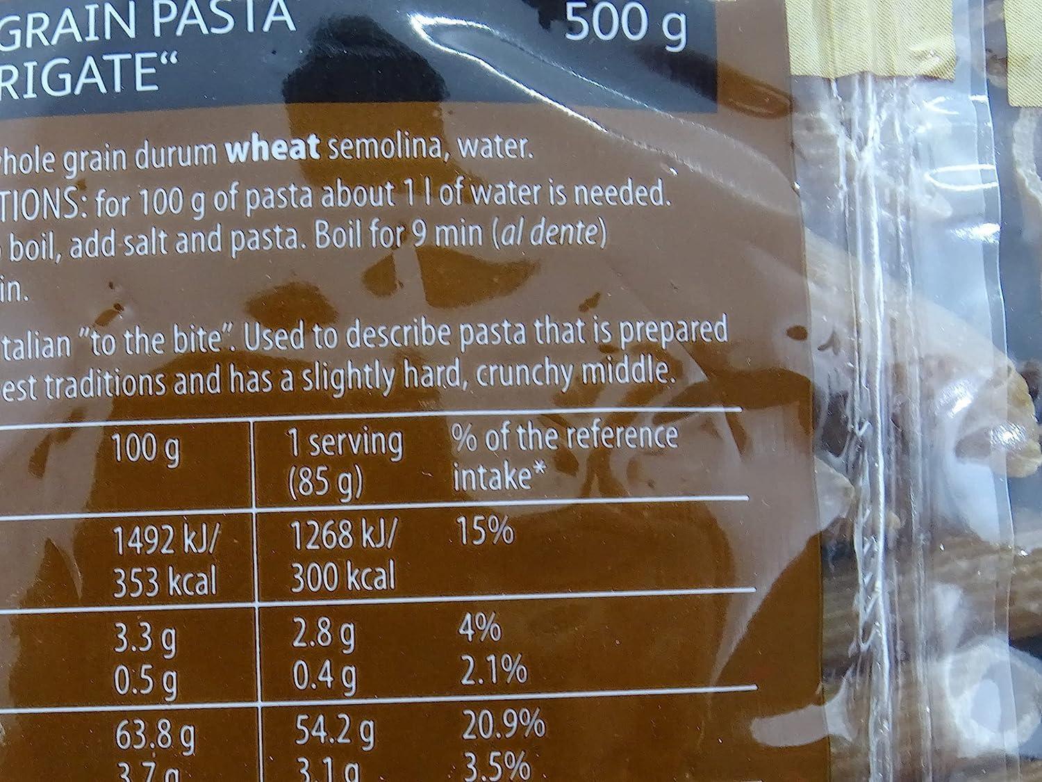 Whole Grain Penne Rigate Dry Pasta 100% Durum Wheat Premium Semolina Macaroni Tartu Mill Nr 133 (x2 Wholegrain Penne 500g) 1Kg