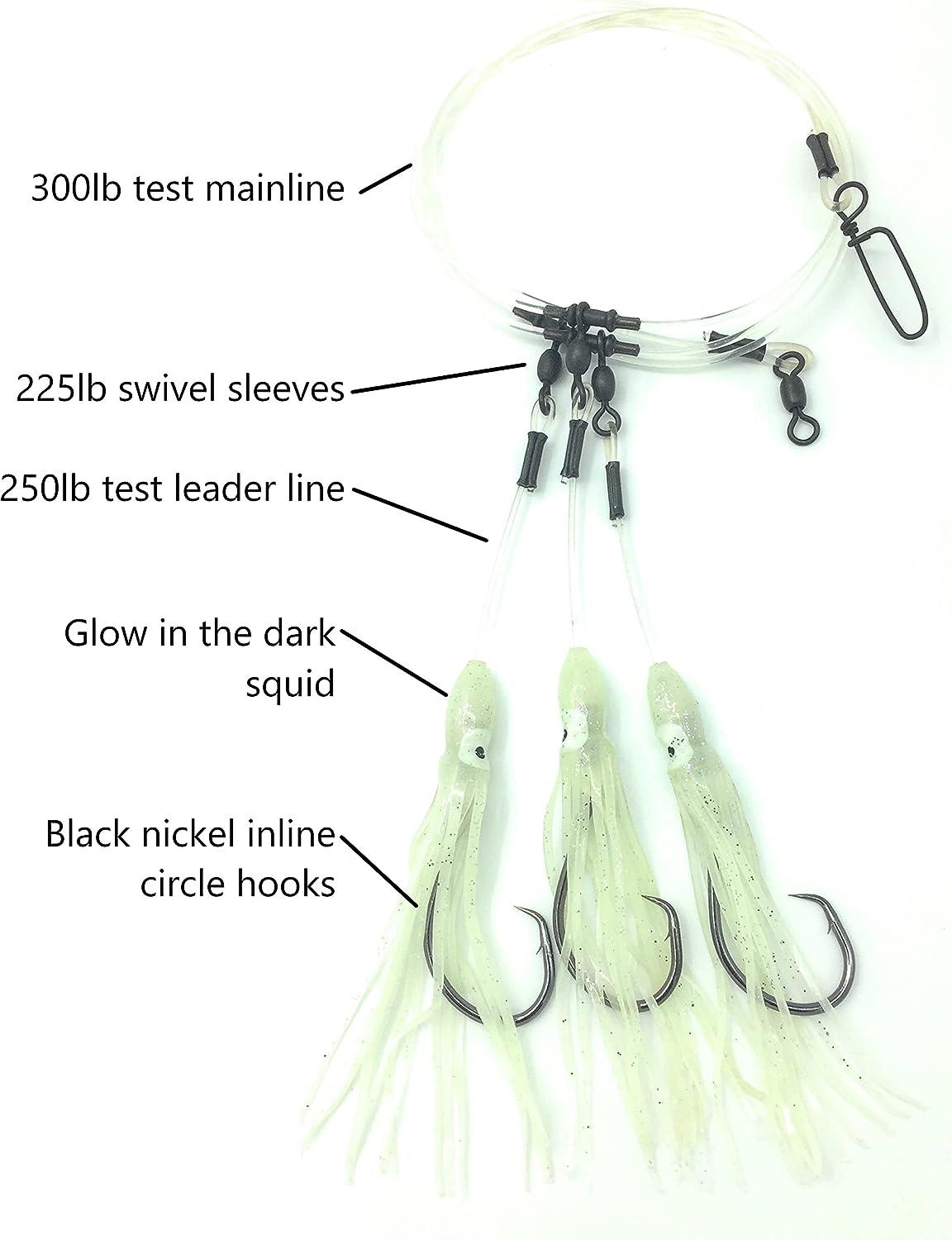 Glow Squid Deep Drop Tilefish Rig, Excellent for Deep Drop Fishing for