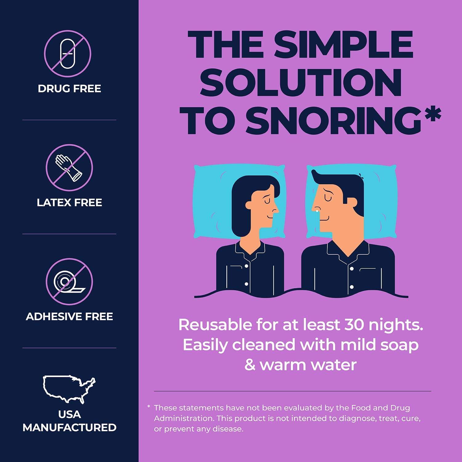 SILENT SNOOZ Nasal Dilator AntiSnore Device Reusable Lavender