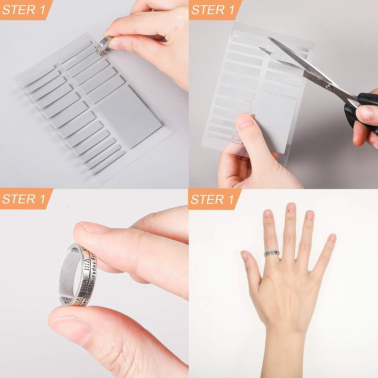 16 Sheets Invisible Ring Size Adjuster with 2 Pieces Plastic Ring Guard  Ring Size Adjuster for Loose Jewelry Rings Guard Tightener, Spacer, Sizer,  Fixing Wide Rings, 4 Colors, 2 Kinds of Thickness