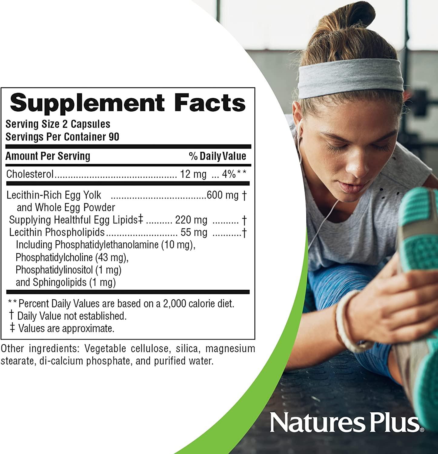 NaturesPlus Egg Yolk Lecithin 600mg 180 Capsules