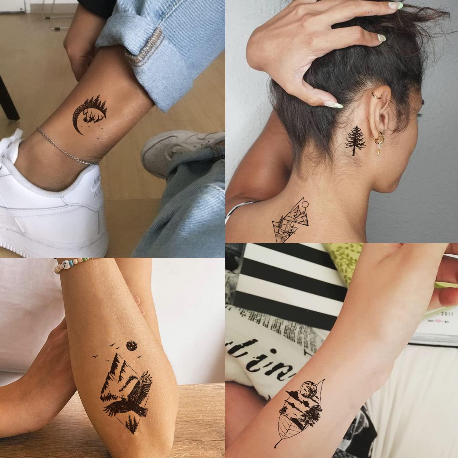 Yesallwas Cute Black Moon Sky Stars Temporary Tattoo for Women Body Kids 6  sheet Waterproof Art Fake Tattoo Stickers : Amazon.in: Beauty