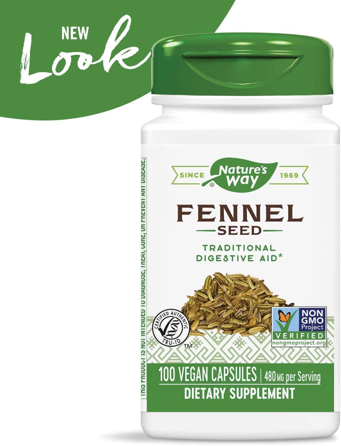 Nature's Way Fennel Seed 480 mg 100 Vegan Capsules