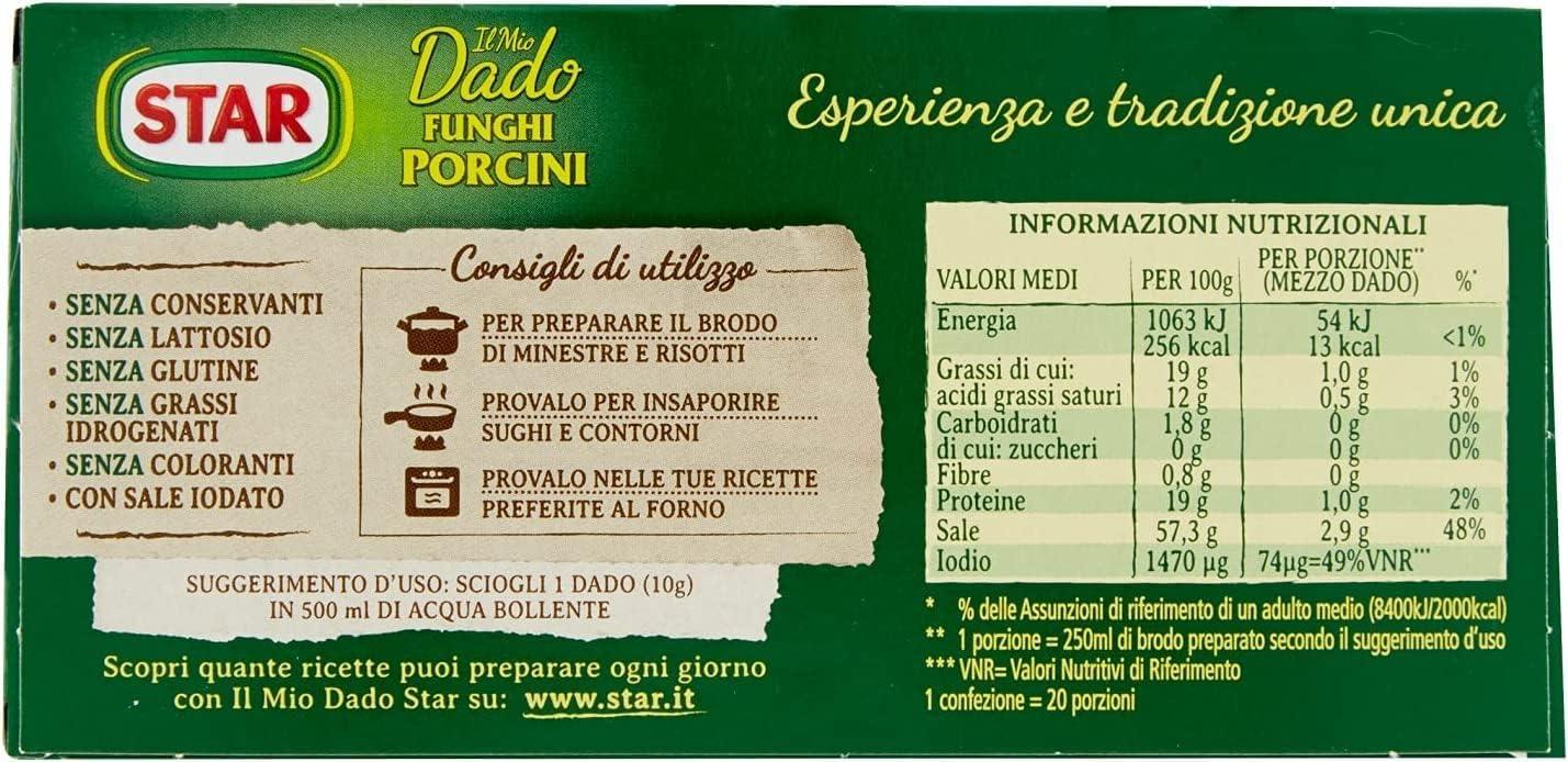 3x Star Ai Funghi Porcini 10 Italian stock cube Stock Cubes 100 g