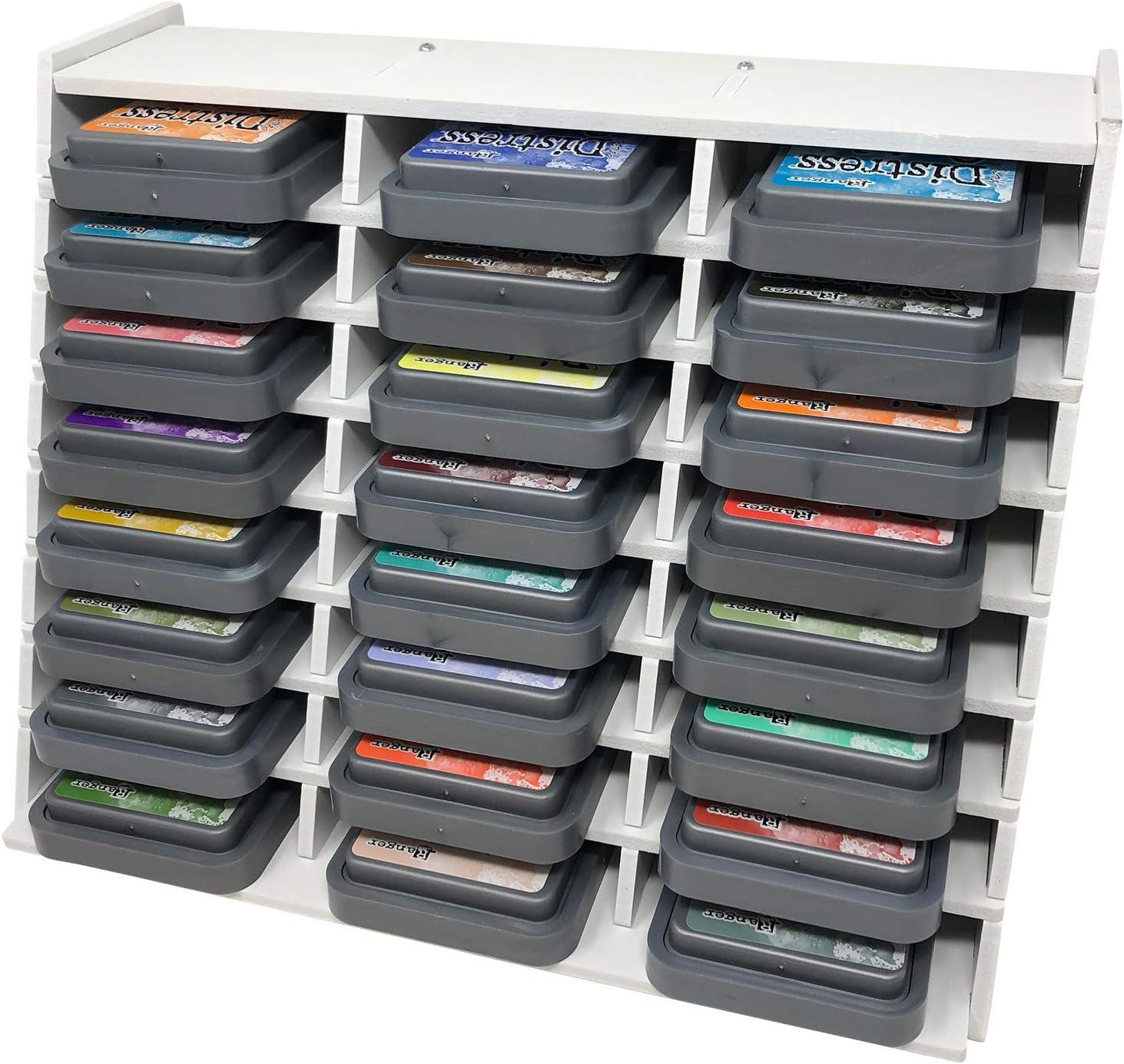 Pixiss Ink Pad Storage Holder and Stamp Pad Storage for Distress Oxide Ink  and Others Sits Horizontal or Vertical - Stores 24 Ink Pads Craft Storage  Organizer 24 Slot