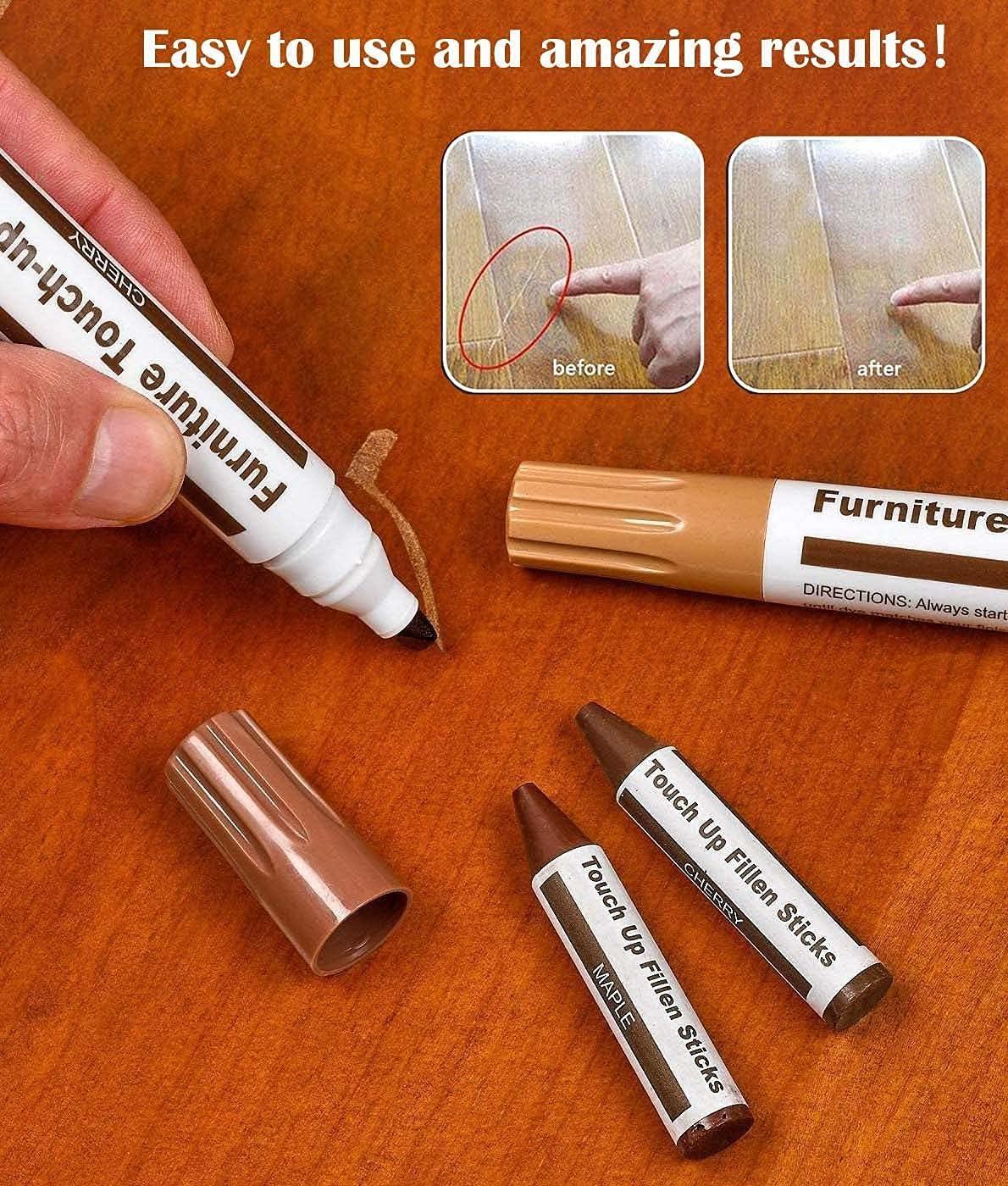 Lifreer Revolutionary Furniture Touch Up Markers, 12 Colors Wood Scratch  Repair Markers Kit - Perfect for Stains, Scratches, Wood Floors, Tables,  and Bedposts - Easy to Use and Long-Lasting Results!