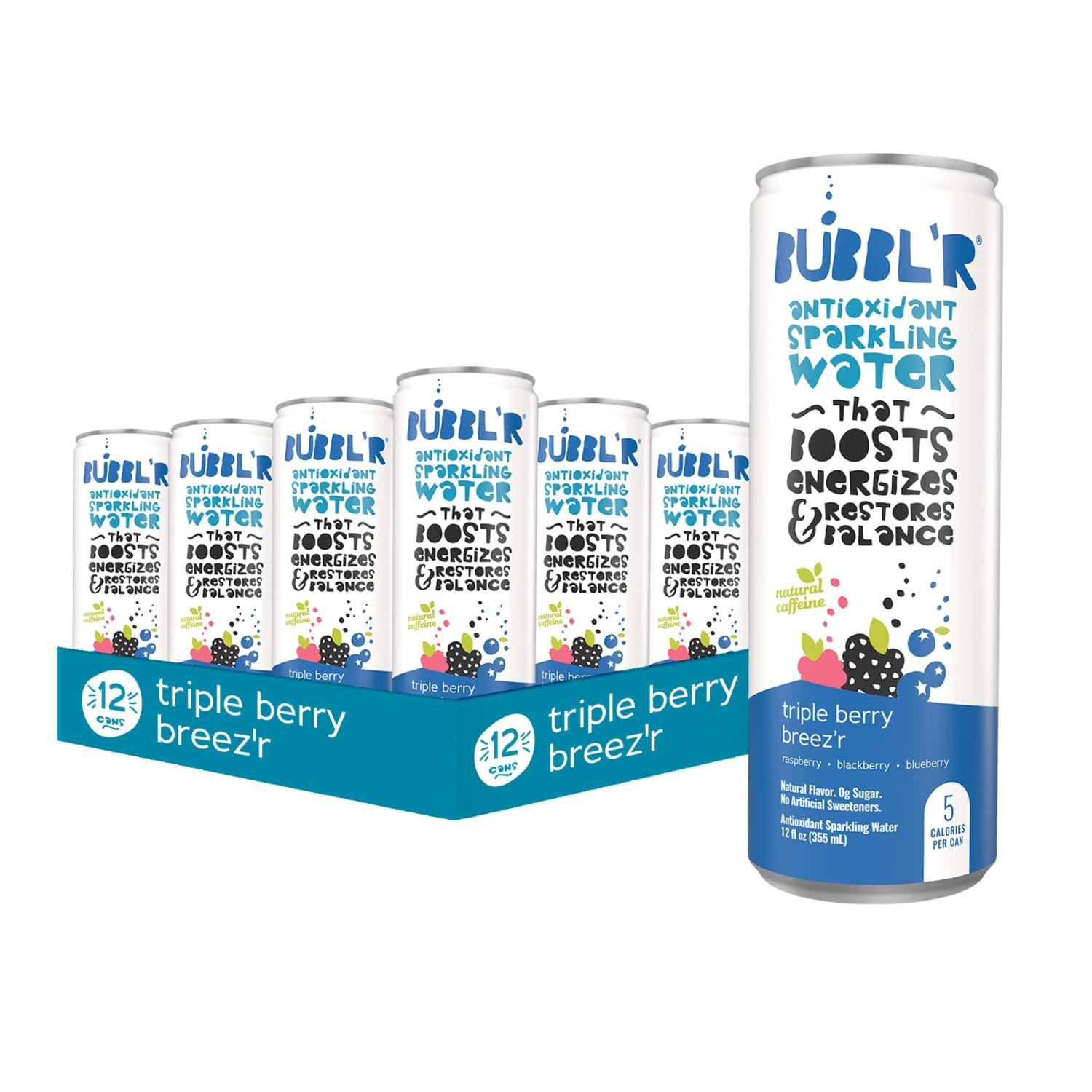 BUBBL'R Triple Berry Breez'r Antioxidant Sparkling Water Natural