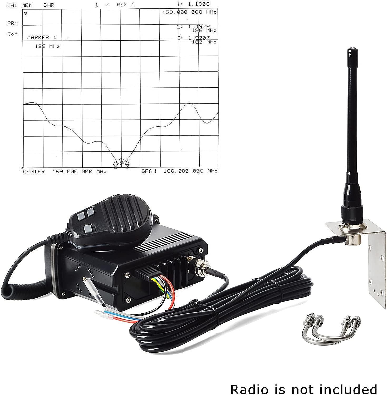 TWAYRDIO VHF Marine Antenna 156163 MHz 50W 6.5in Stubby Antenna