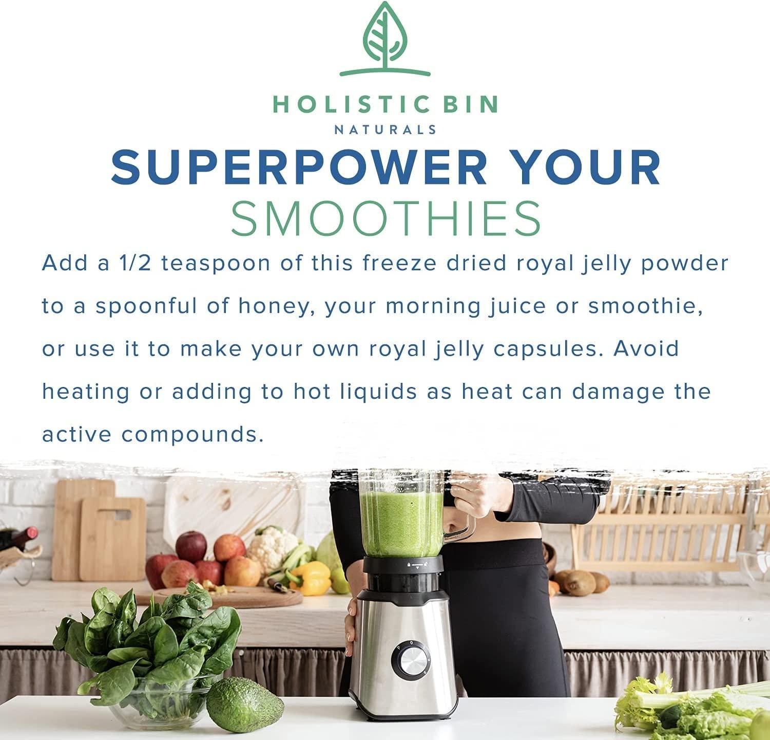 Royal Jelly Powder by Holistic Bin 3X Concentration (25 Servings