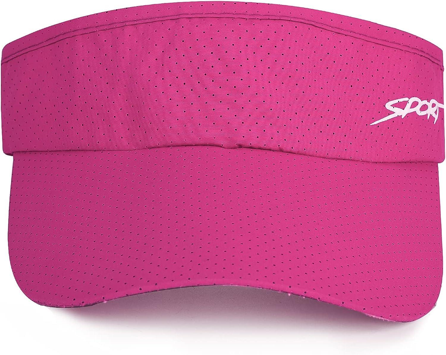 Bltong Sun Sports Visor Hats Women Men, UV Protection Breathable Adjustable  Baseball Cap for Beach Golf Running Tennis Pink