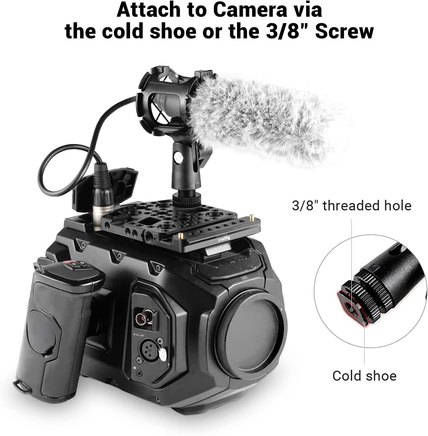 SMALLRIG Microphone Shock Mount with Cold Shoe Pinch for Camera Shoes