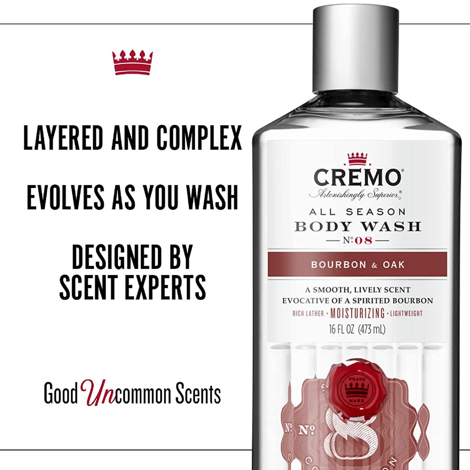 Cremo RichLathering Bourbon & Oak Body Wash, A Sophisticated Blend of