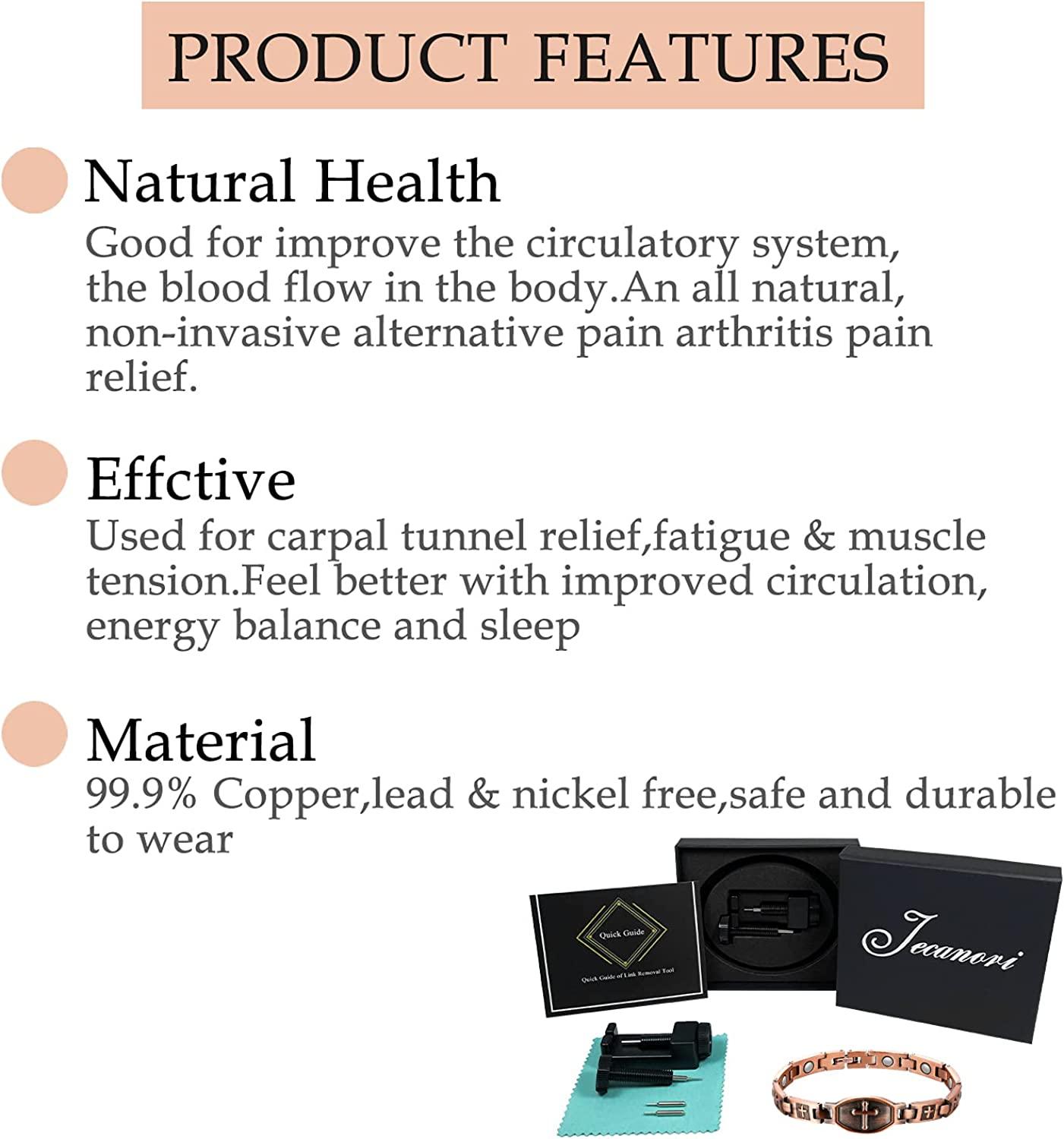 Copper Lymph Detox Bracelet Set for Women Adjustable Carpal