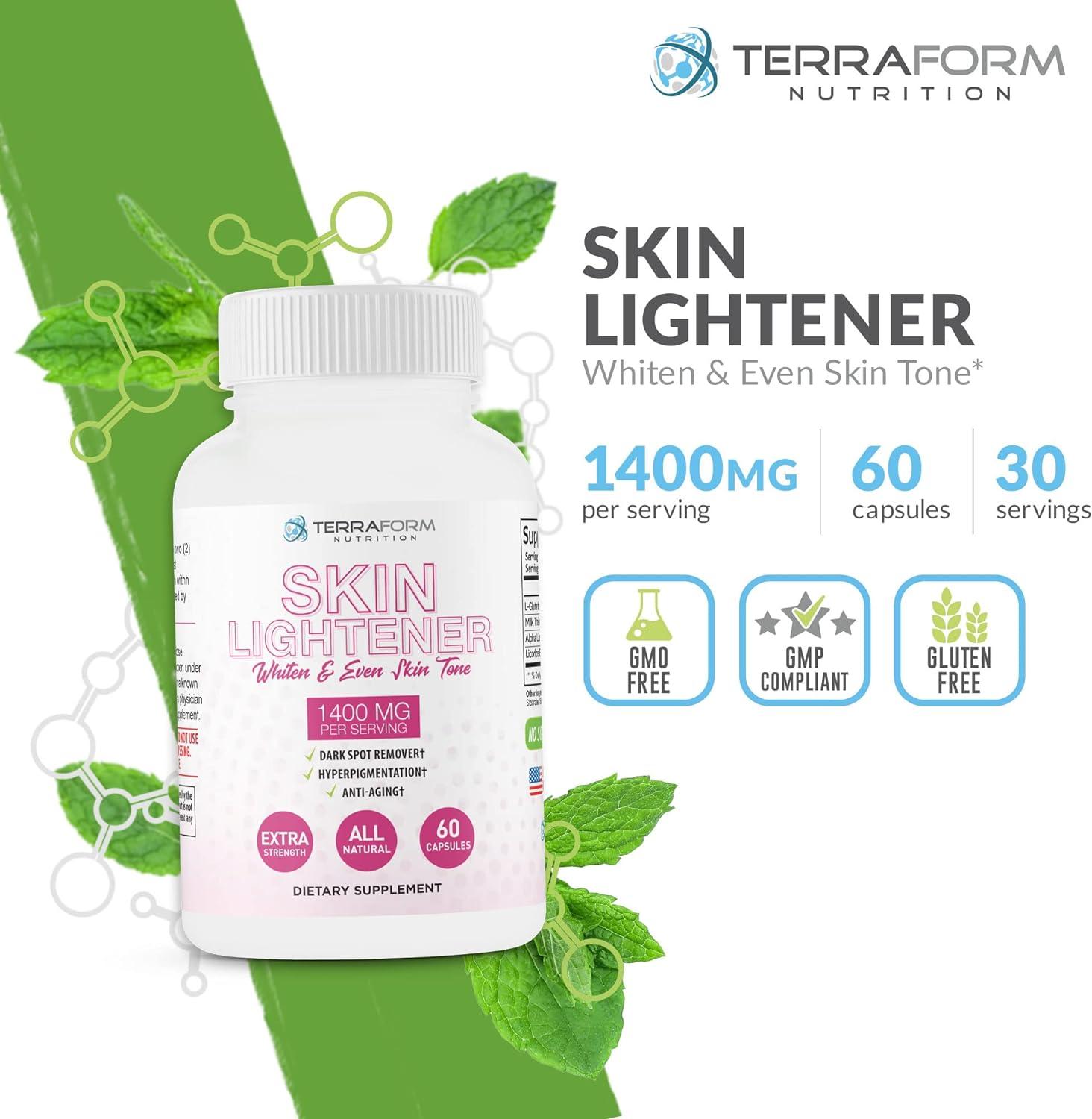 Terraform Nutrition Skin Lightening Supplement Glutathione 1000mg per