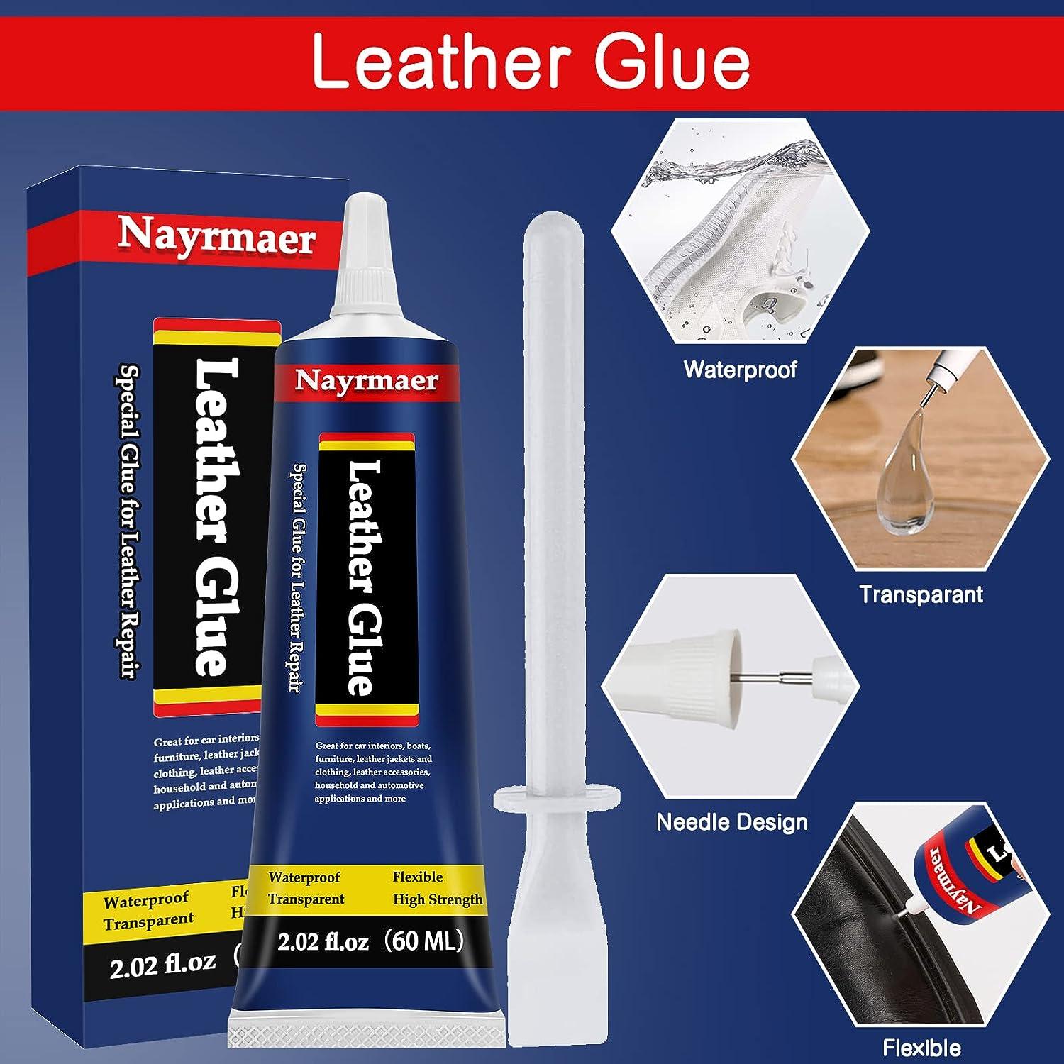 Nayrmaer Leather Glue, Special Fabric Glue Permanent Clear Washable for  Bonding