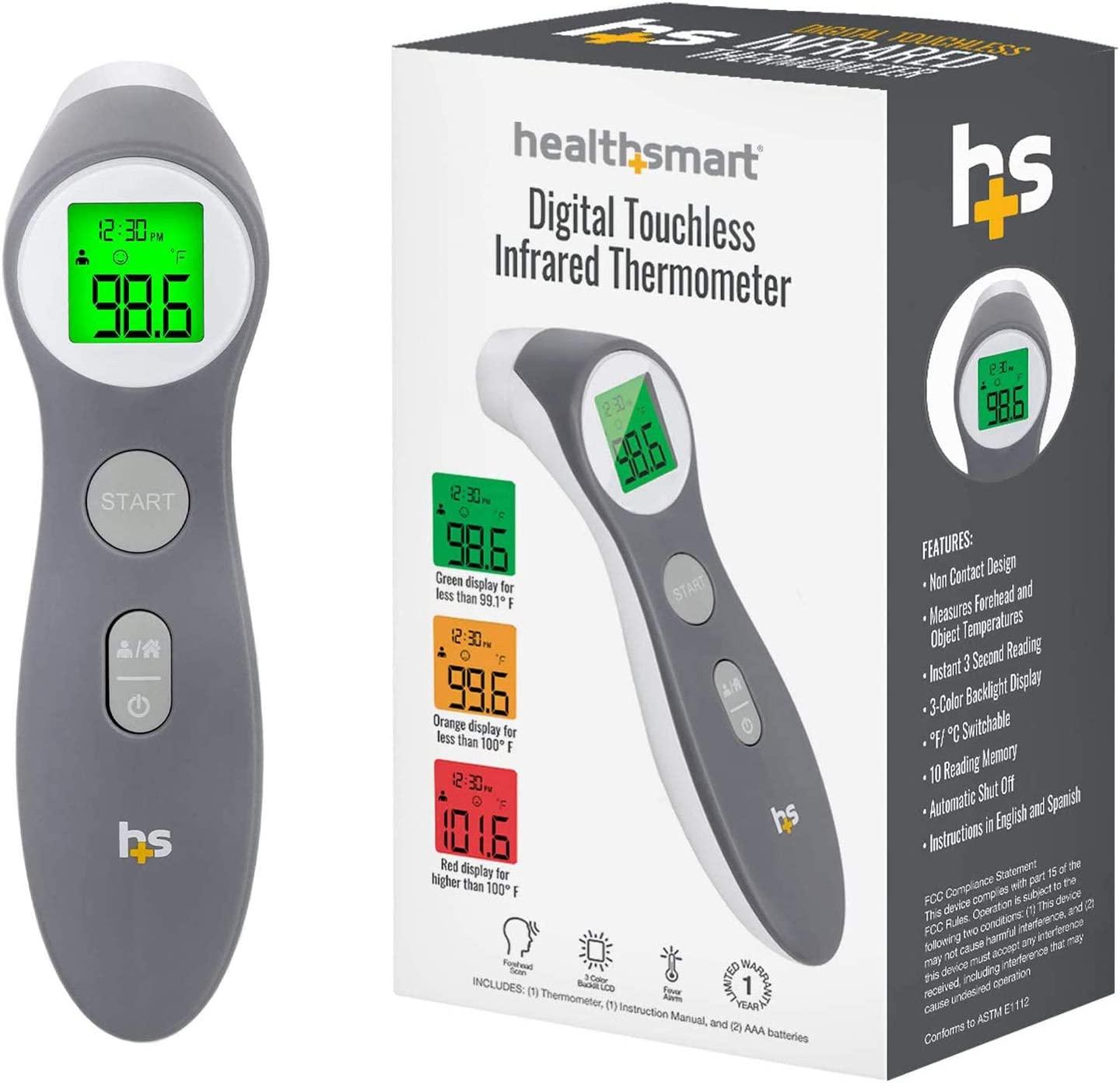 HealthSmart Digital Thermometer for Adults and Children, Forehead