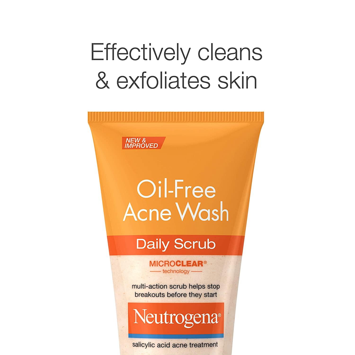 Neutrogena OilFree Acne Face Scrub, 2 Salicylic Acid Acne Treatment