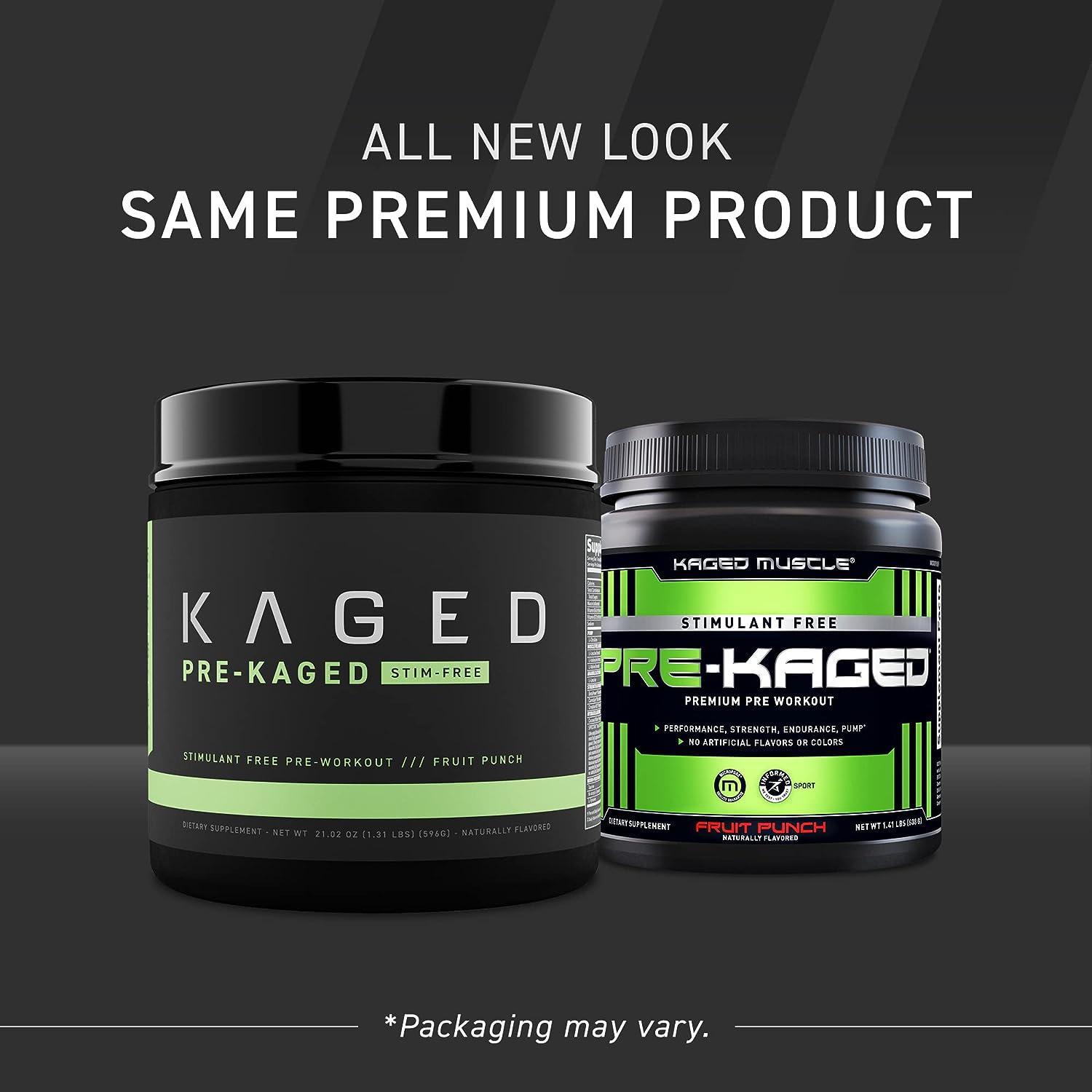 Kaged Muscle Stimulant Free Pre Workout Powder Preworkout for Men & Women Delivers Increased