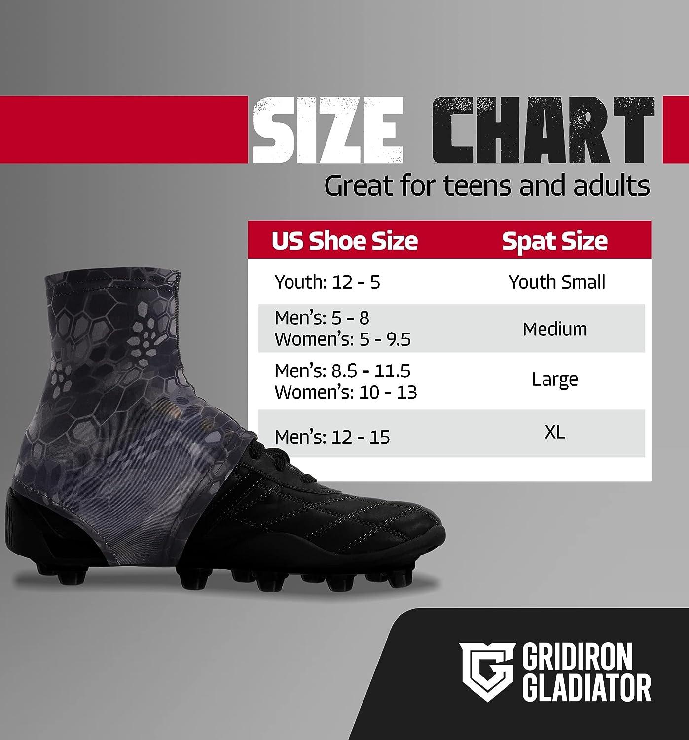 Gridiron Gladiator Cleat Covers - Football Spats - Football Cleat Socks - Cleat  Spats for Soccer, Baseball & Softball Camo2 Small