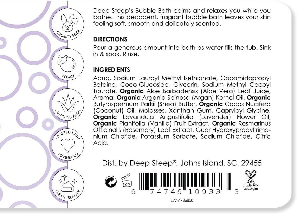 Deep Steep Classic Bubble Bath Lavender Vanilla 17 Ounce Pack of 2